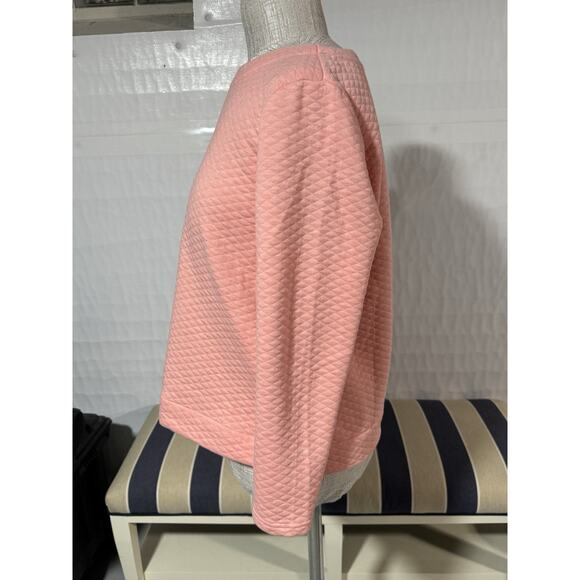 Croft & Barrow Pink Quilted Sweatshirt - Size L Cute & Soft - Picture 3 of 7